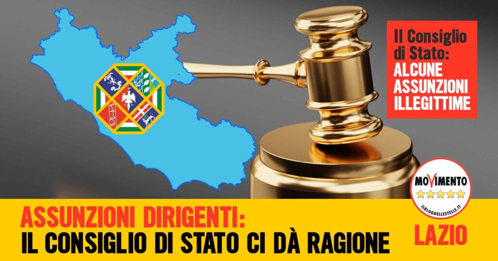 Il consiglio di stato ci dà ragione mappa del Lazio con dietro il martello del giudice