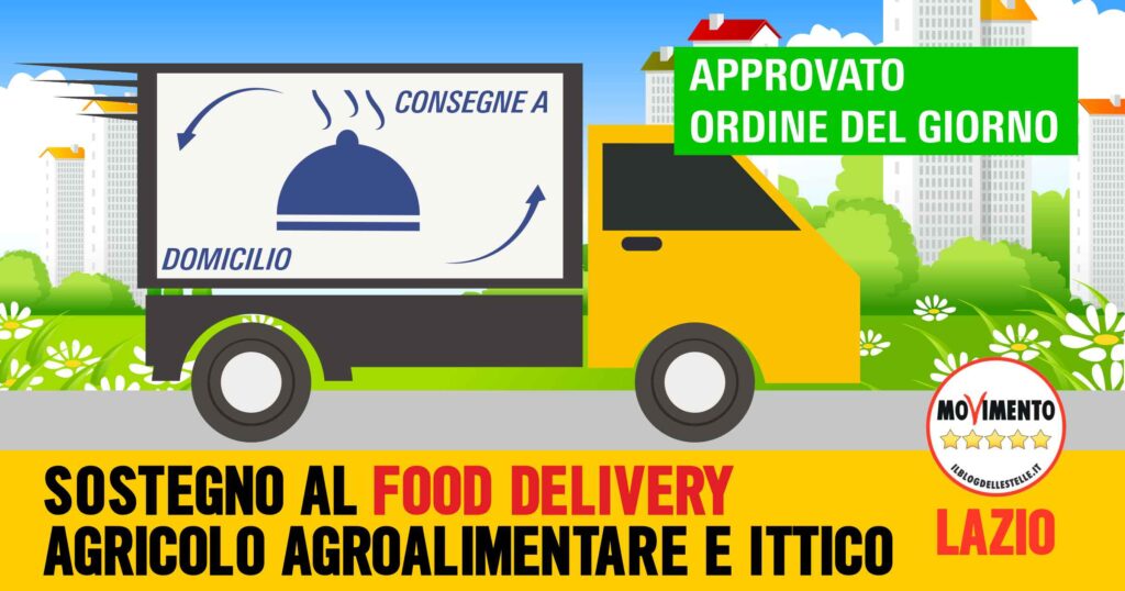 food delivery il disegno di un camion per le consegne a domicilio di cibo